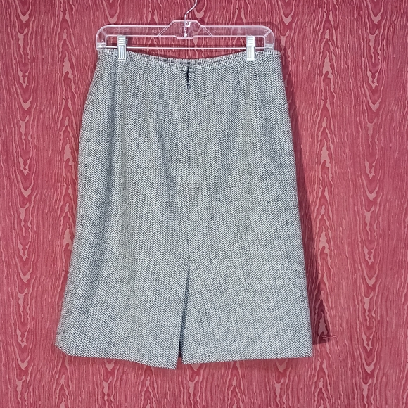 KASPER A.S.L. PETITE 2 Piece Long Sleeve Black/White 60% Wool Skirt Women Sz 8P - Picture 6 of 16